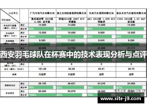 西安羽毛球队在杯赛中的技术表现分析与点评